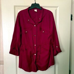 Faded Glory Women's Deep Red Utility Jacket 12-14